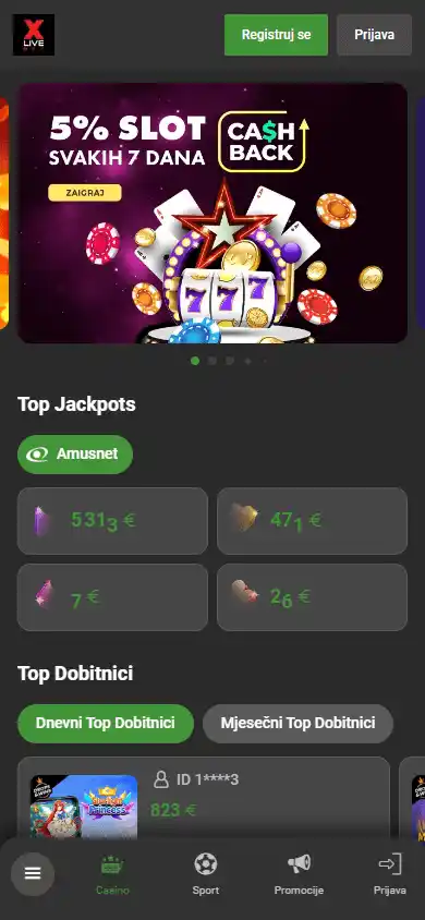 Xlivebet Casino screenshot 5