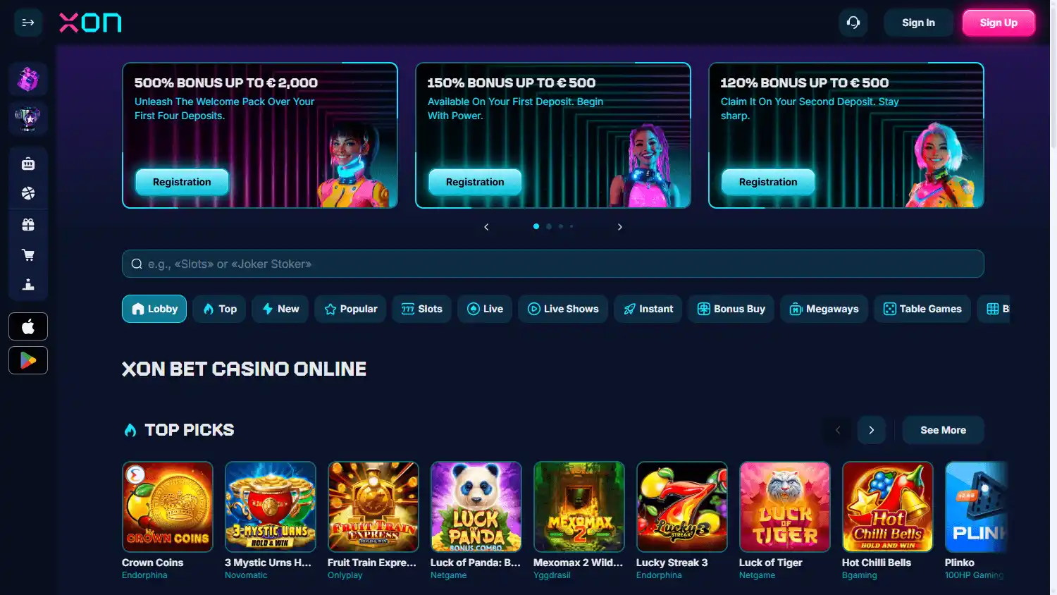 Xon Bet Casino screenshot 1