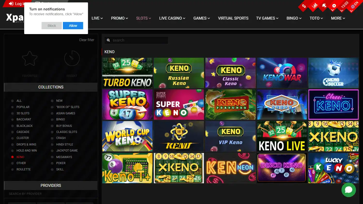 XpariBet Casino screenshot 2