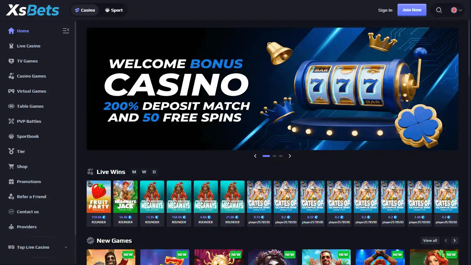 XsBets Casino screenshot 1
