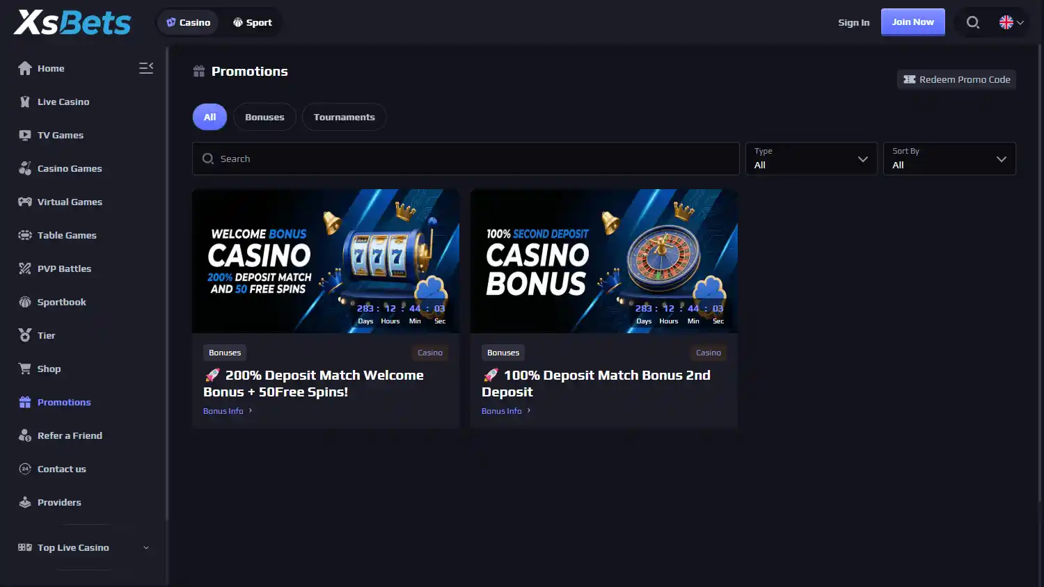 XsBets Casino screenshot 3