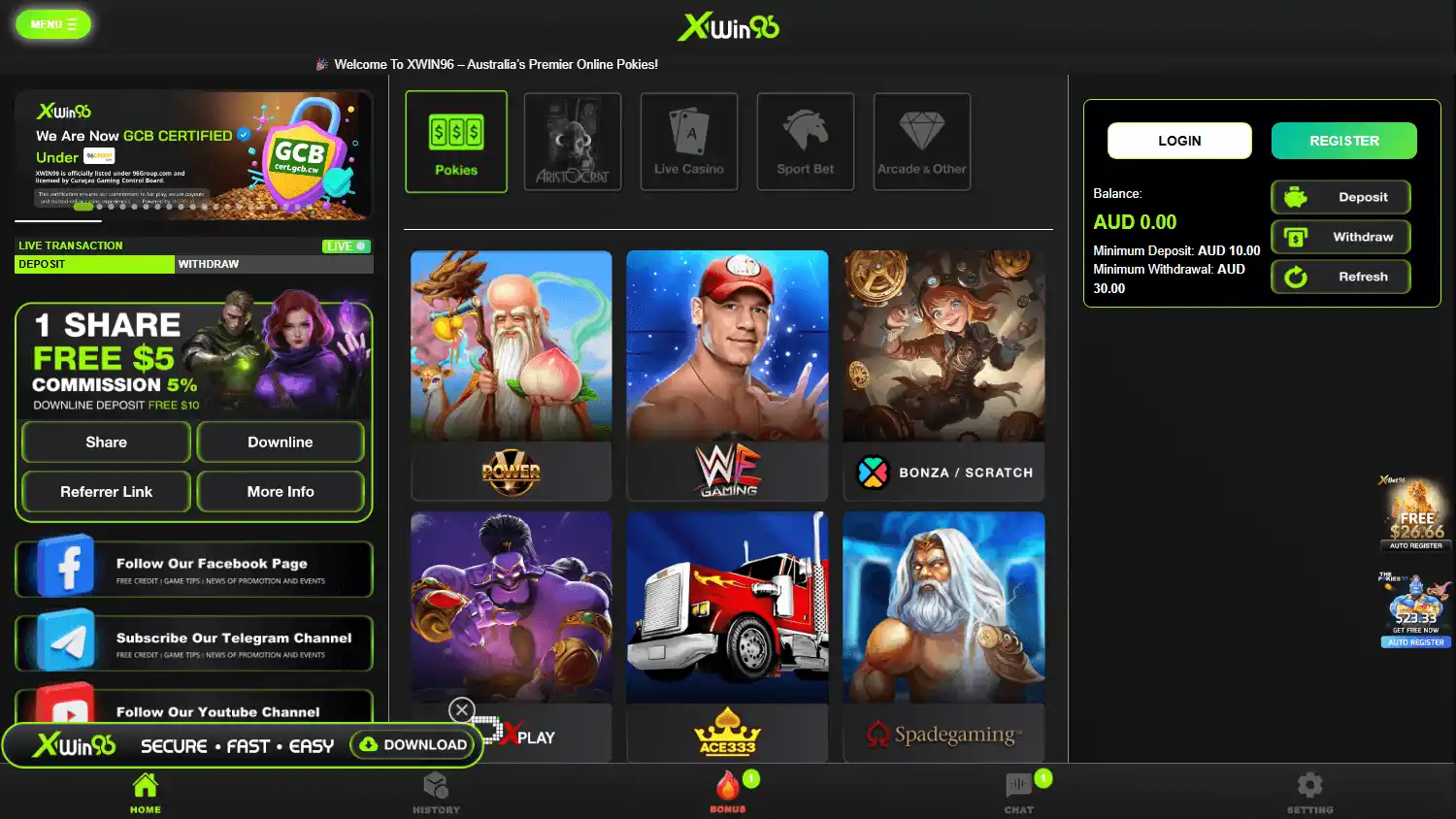 XWin96 Casino screenshot 1