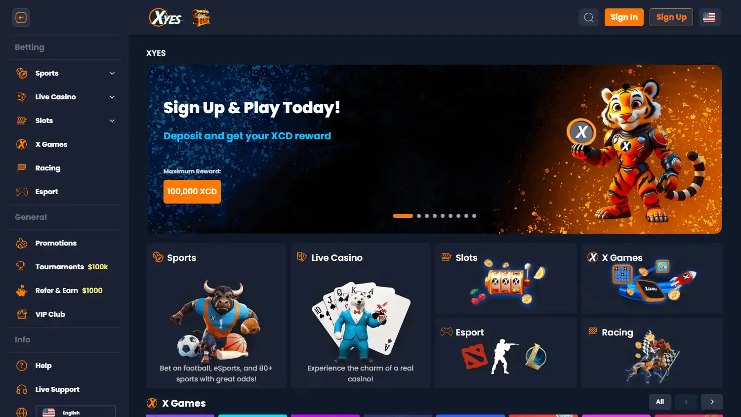 XYes Casino screenshot 1
