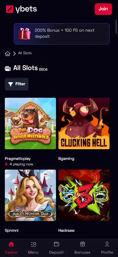 Ybets Casino screenshot 4