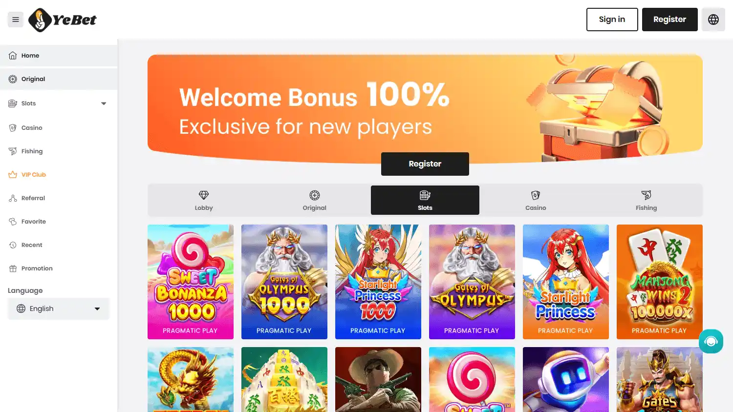 YeBet Casino screenshot 2