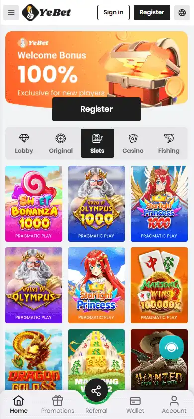 YeBet Casino screenshot 5
