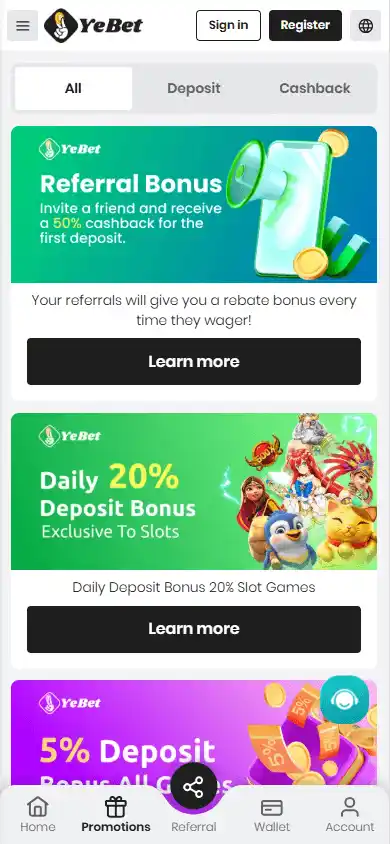 YeBet Casino screenshot 6