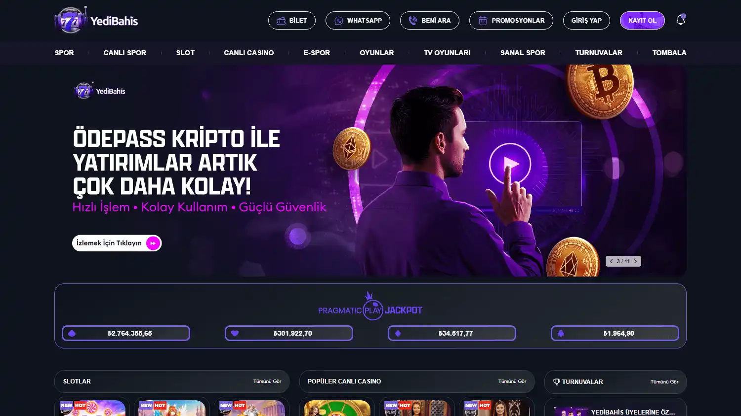 Yedibahis Casino screenshot 1