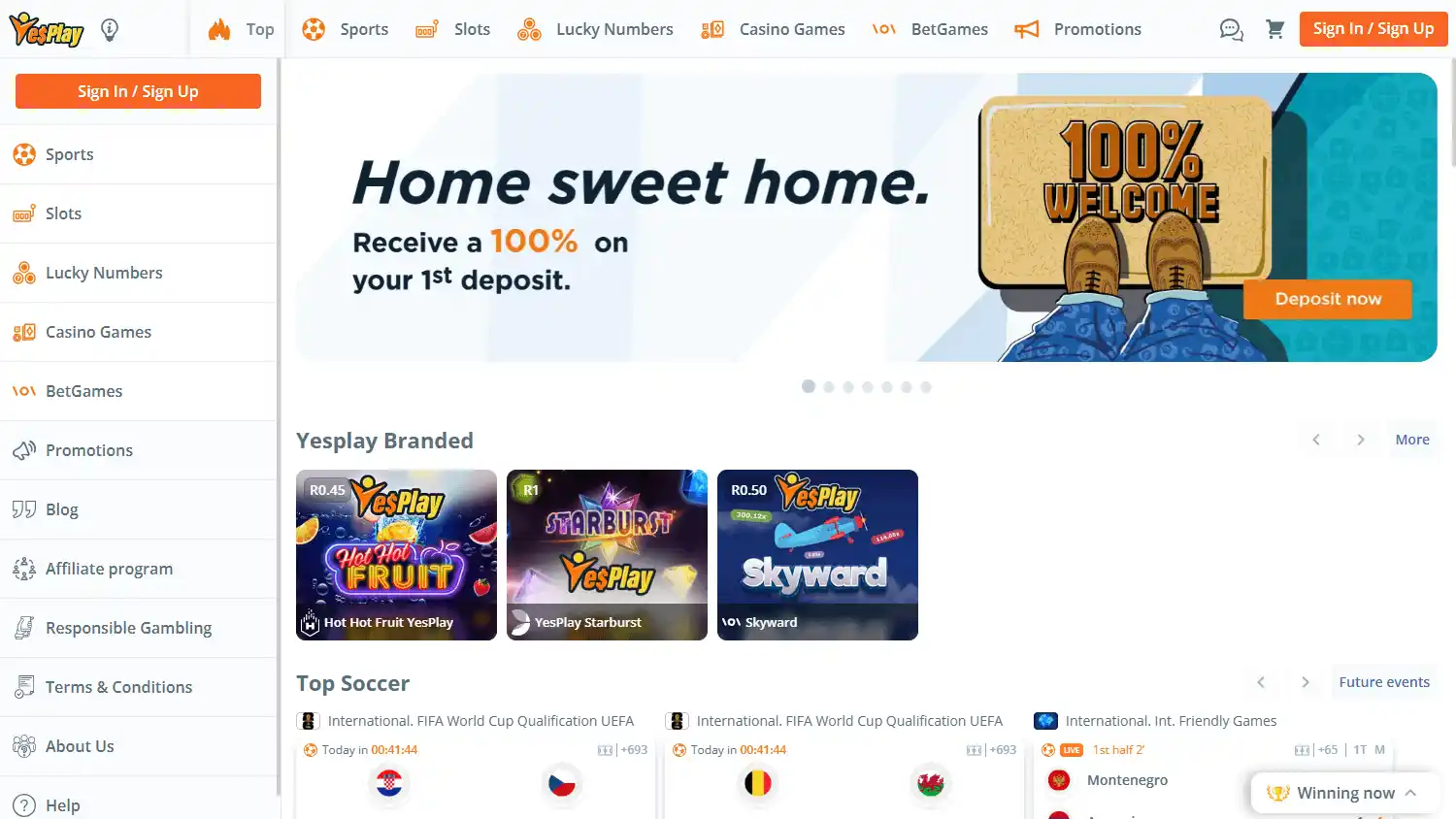 YesPlay Casino screenshot 1
