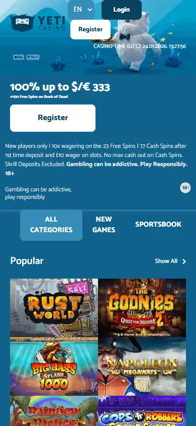 Yeti Casino screenshot 3