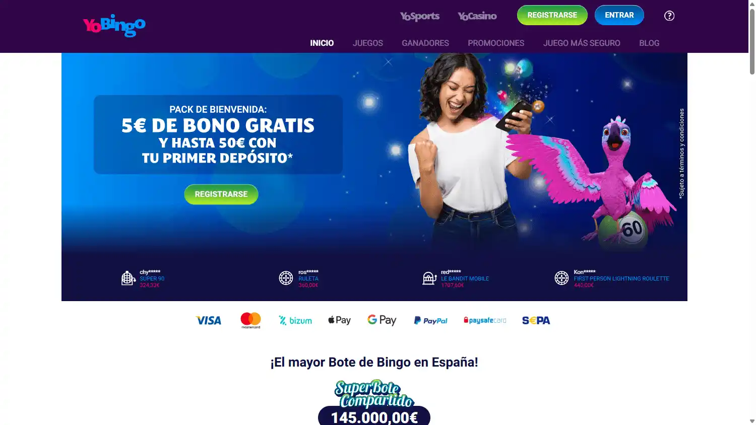 YoBingo Casino screenshot 2
