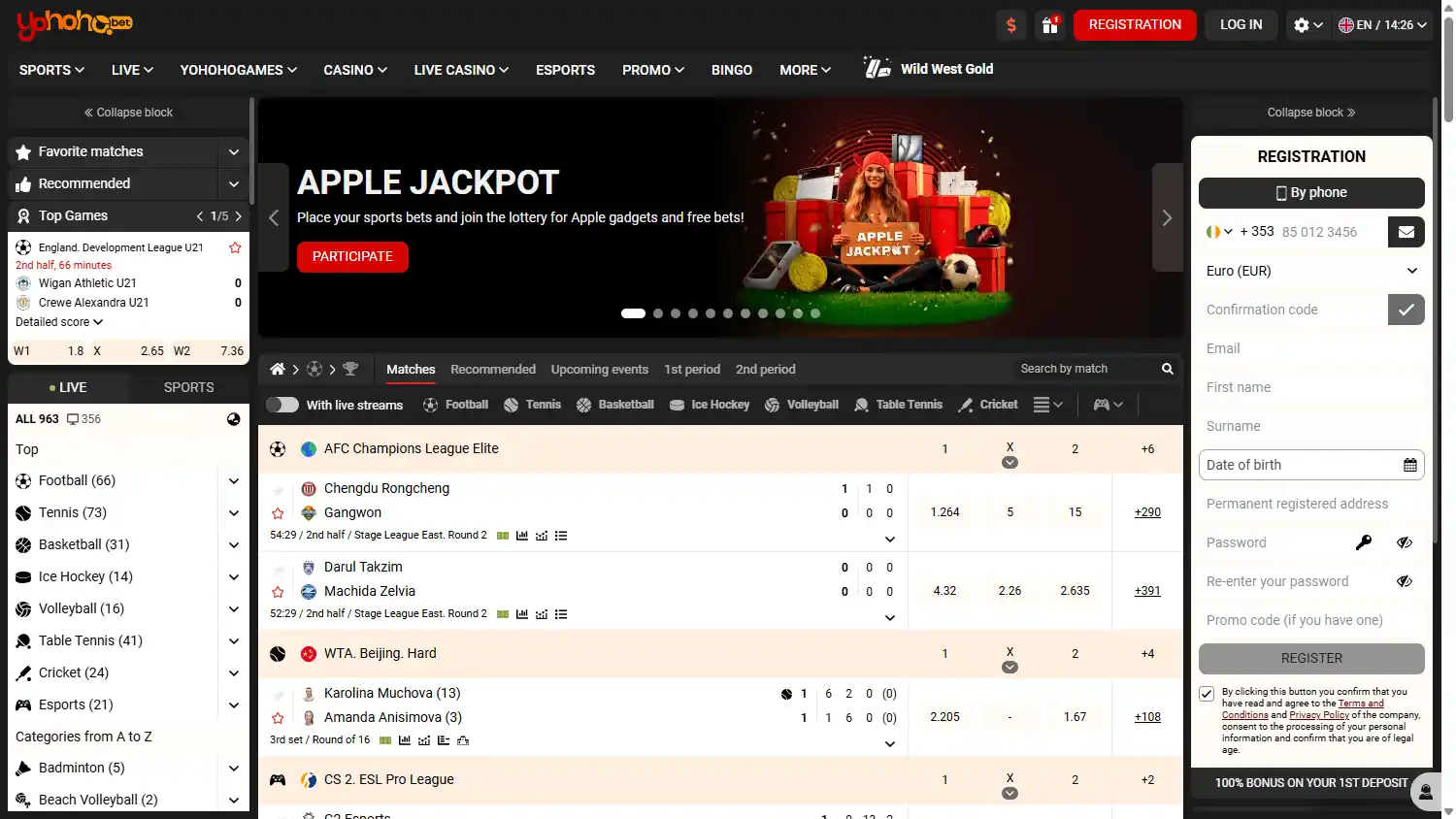 Yohohobet Casino screenshot 1