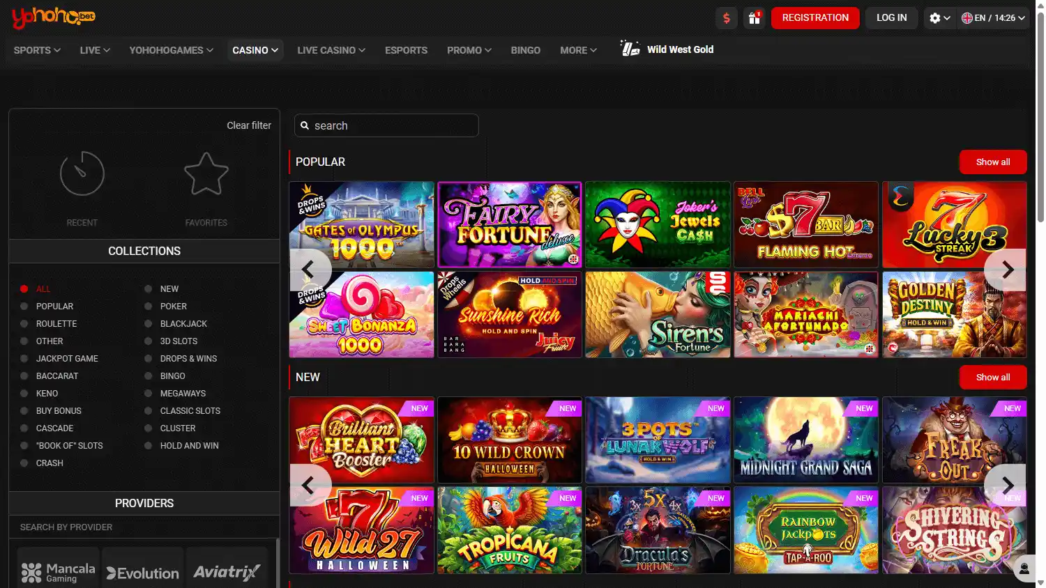 Yohohobet Casino screenshot 2