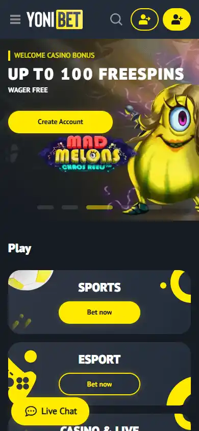 Yonibet Casino screenshot 4