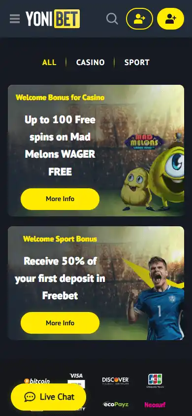 Yonibet Casino screenshot 6