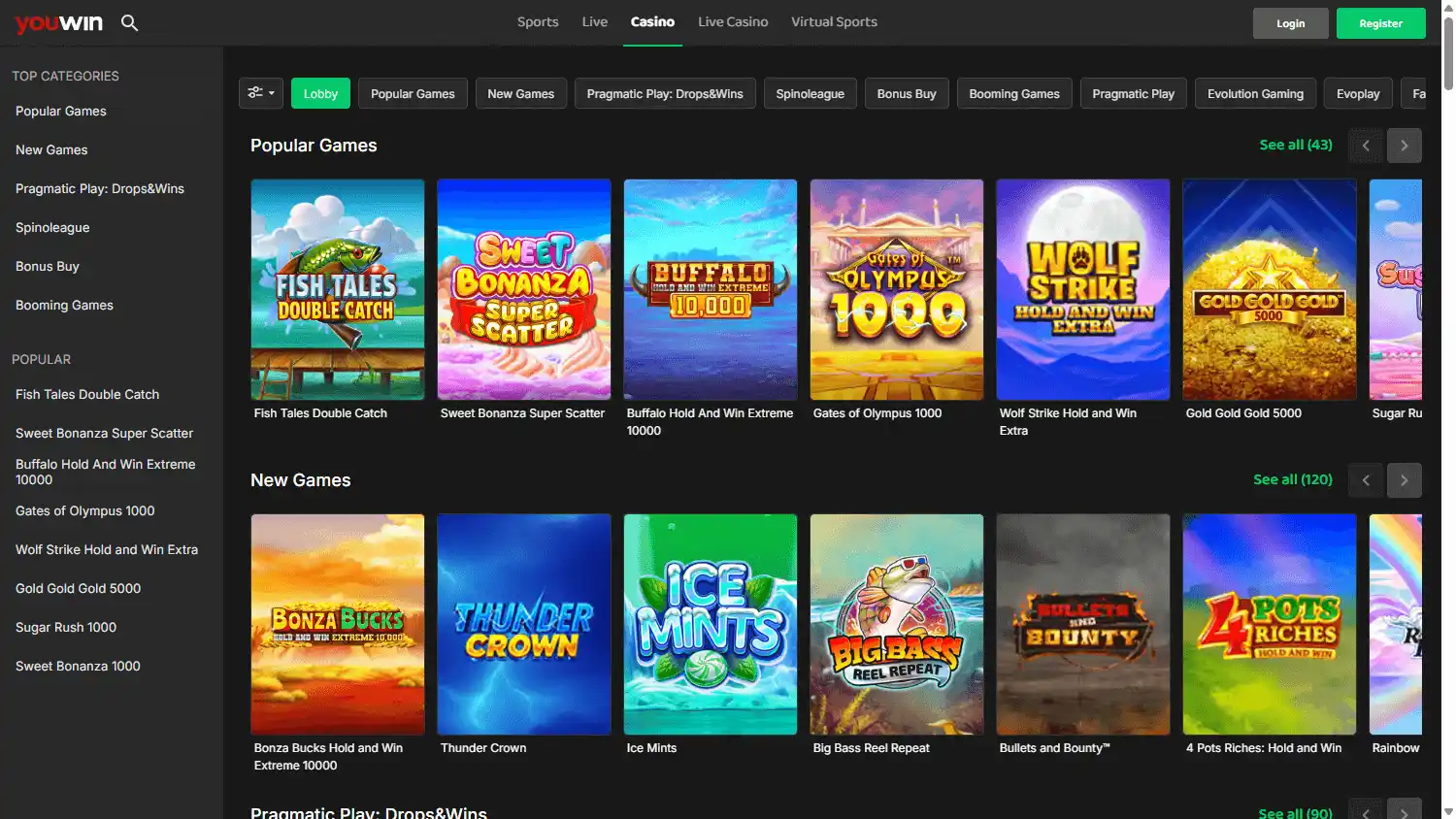 Youwin Casino screenshot 2
