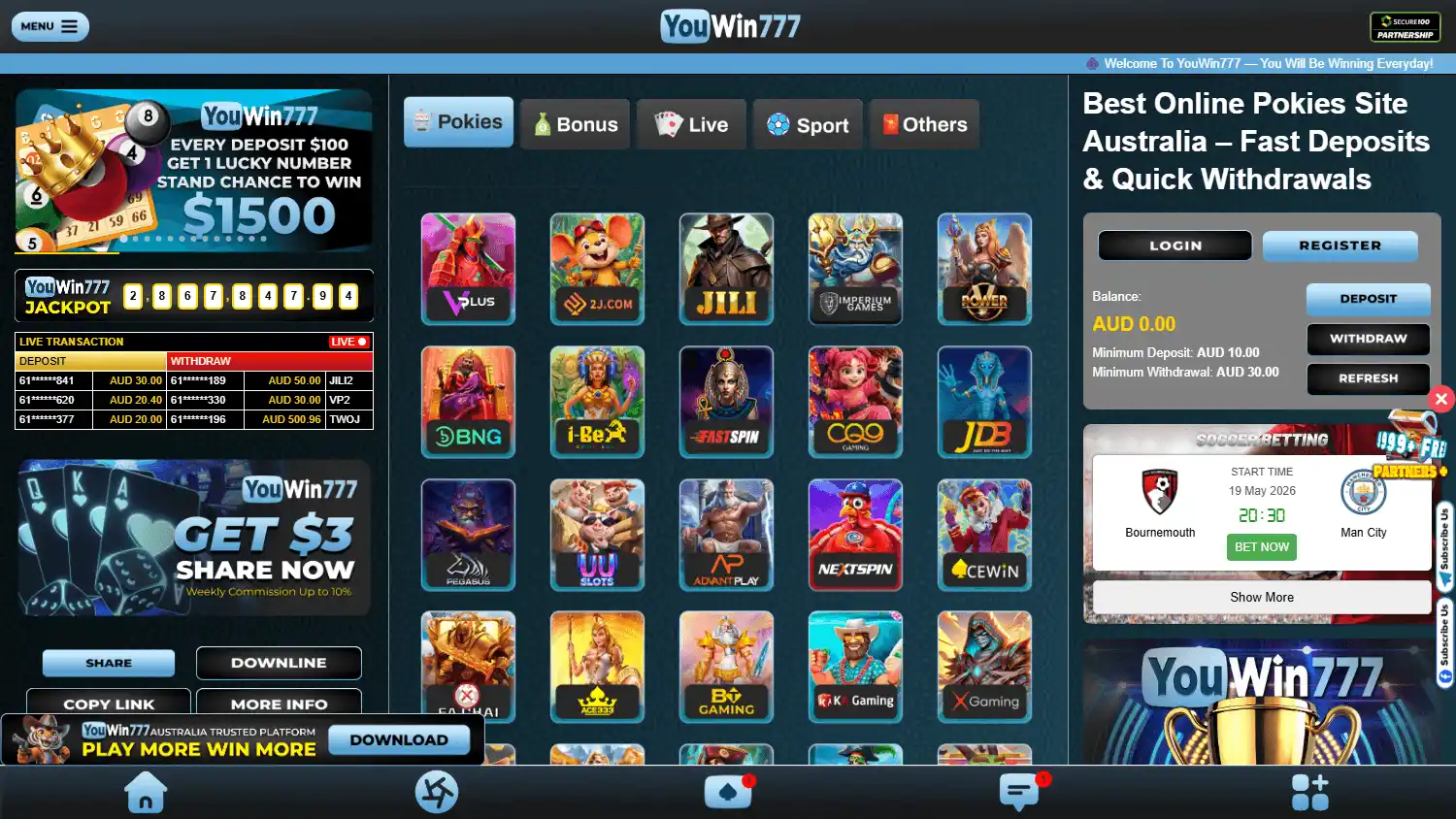YouWin777 Casino screenshot 1