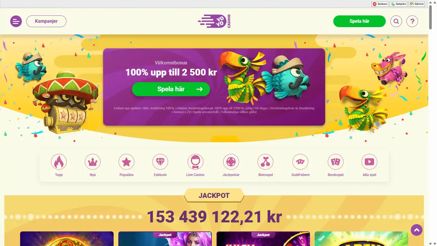 YoYo Casino SE screenshot 1