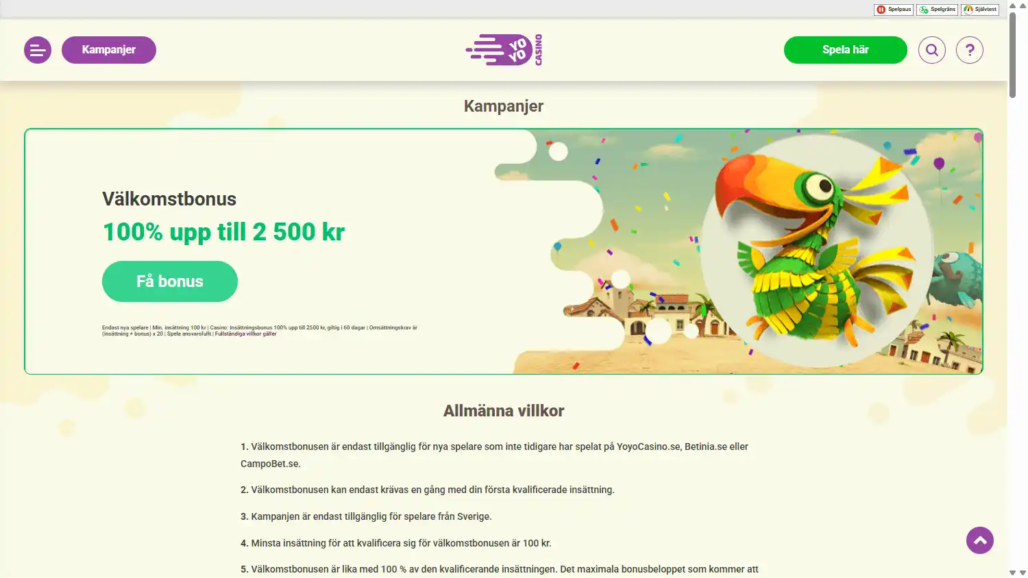 YoYo Casino SE screenshot 3