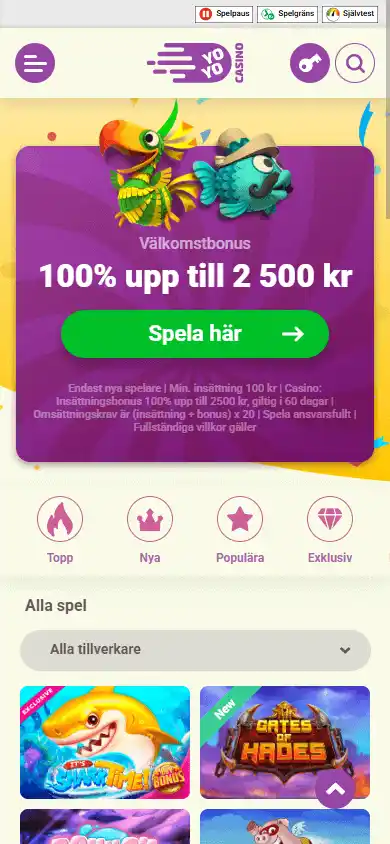 YoYo Casino SE screenshot 5