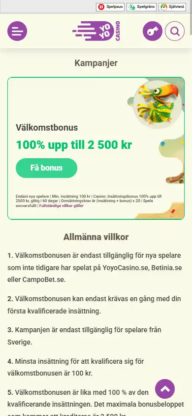 YoYo Casino SE screenshot 6