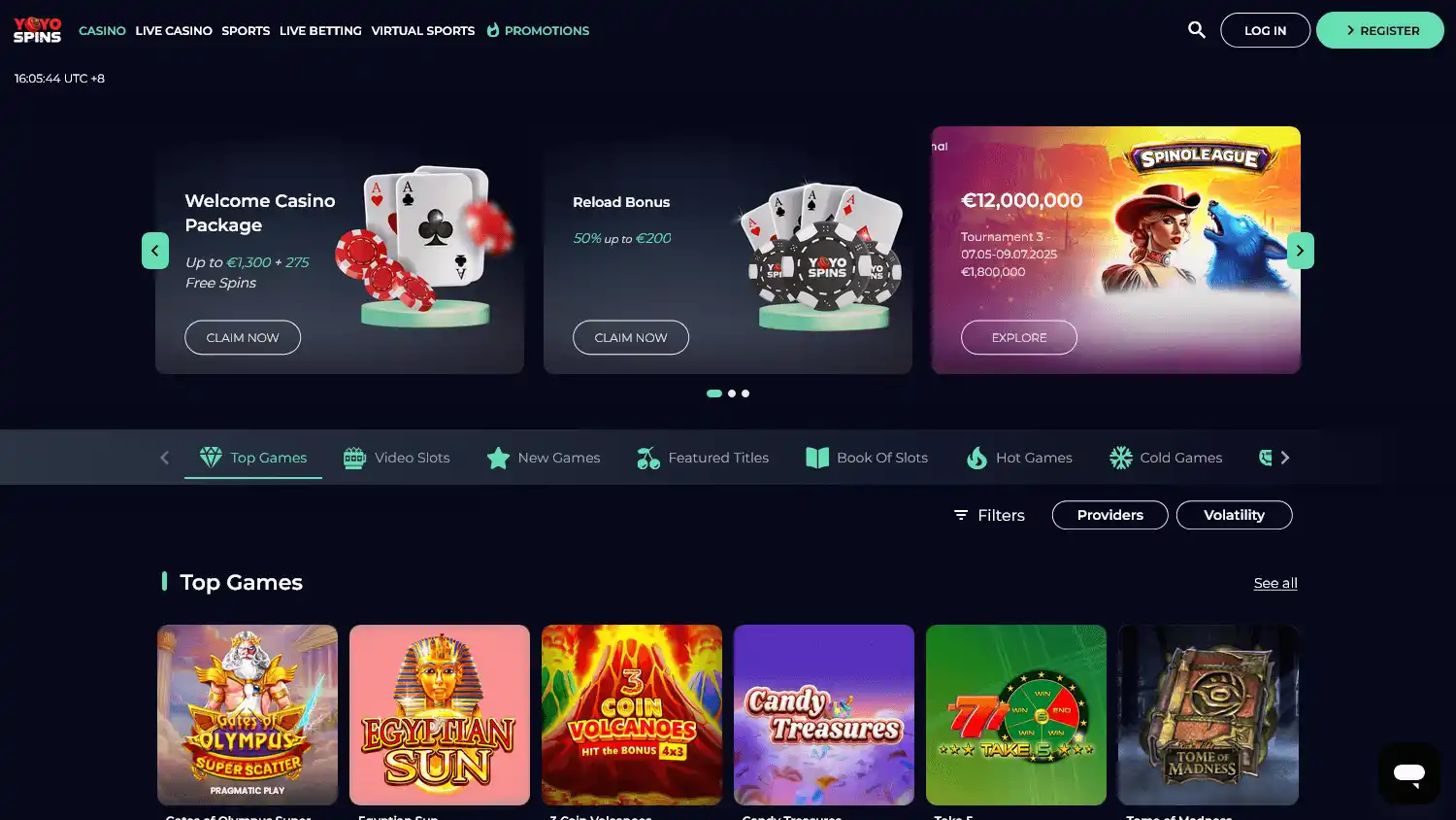 YoyoSpins Casino screenshot 2