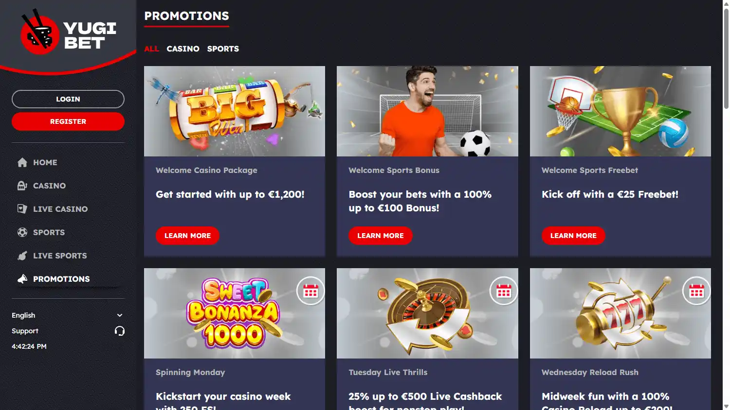 Yugibet Casino screenshot 4