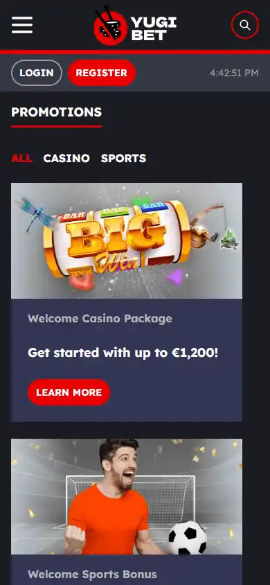 Yugibet Casino screenshot 7