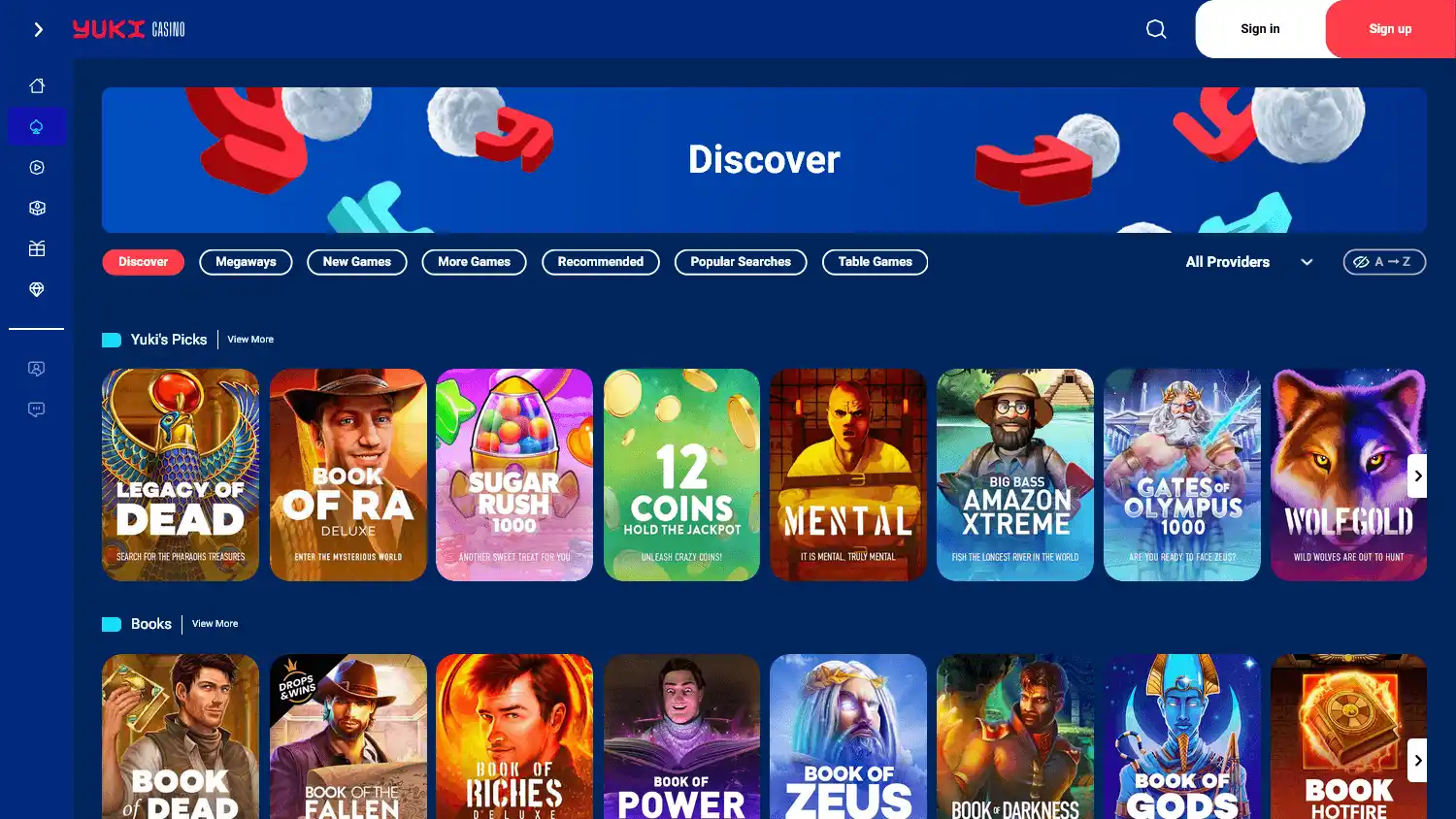 Yuki Casino screenshot 1
