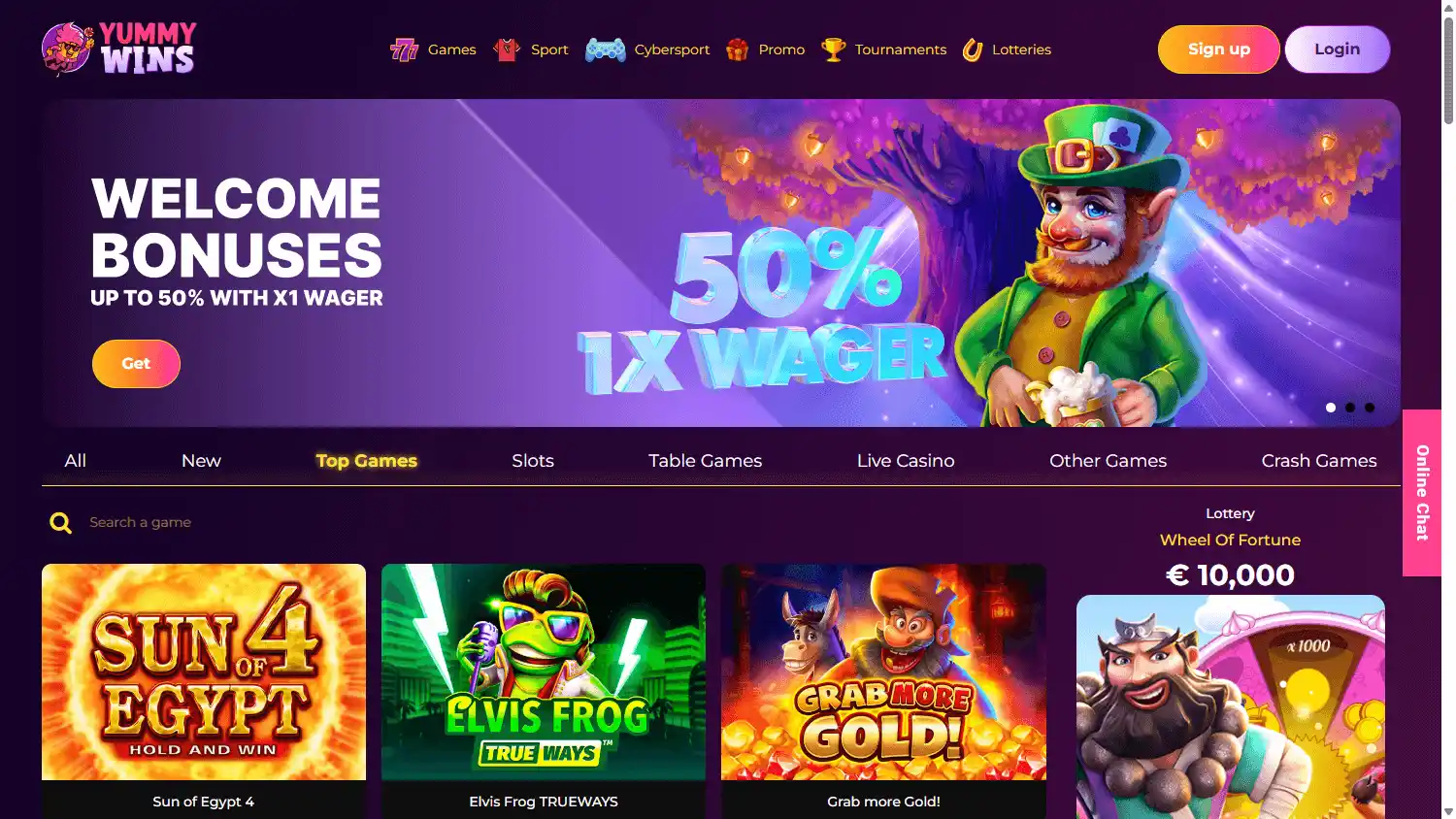 Yummy Wins Casino screenshot 1