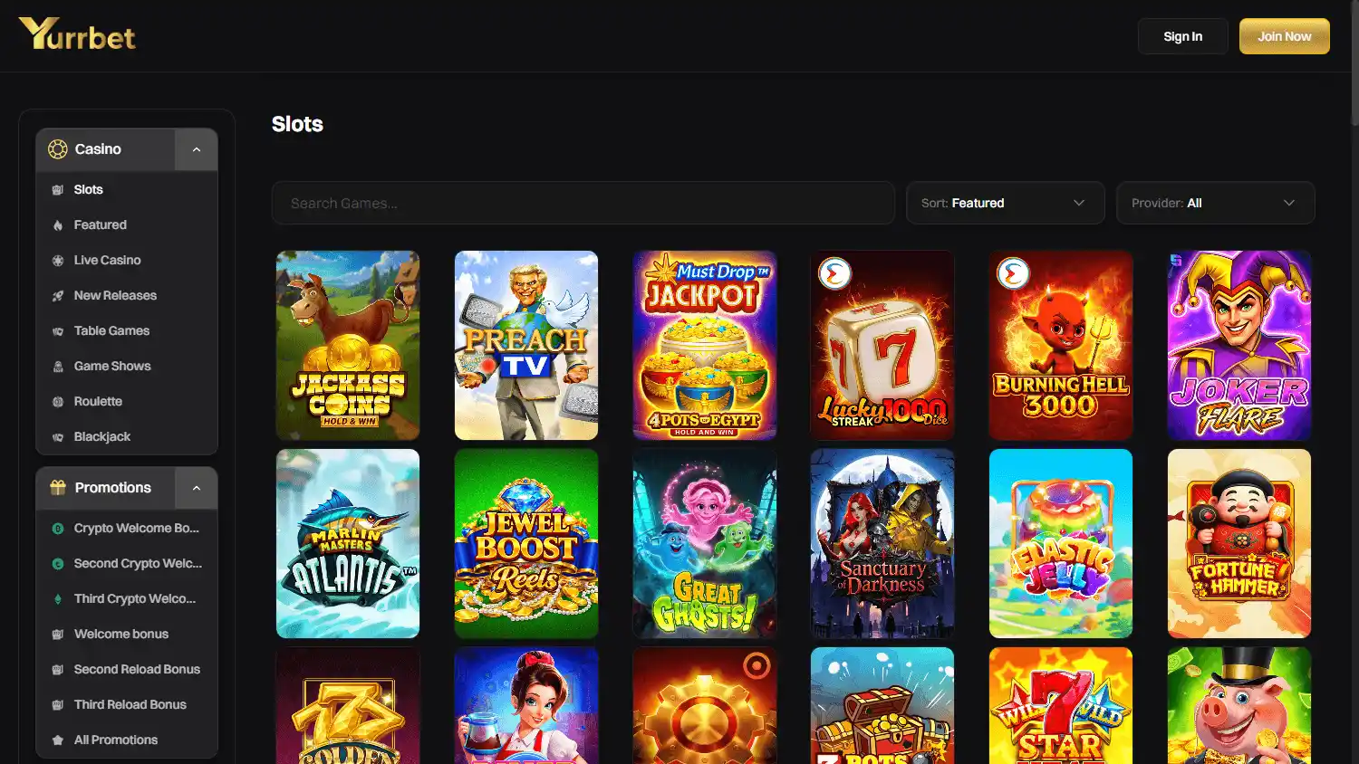 Yurrbet Casino screenshot 2