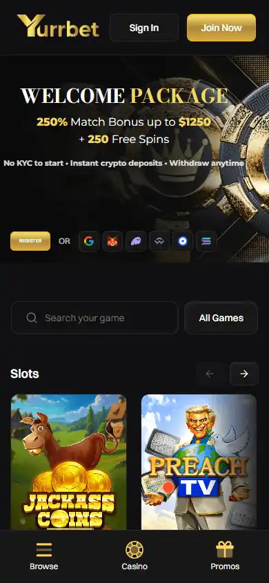 Yurrbet Casino screenshot 4