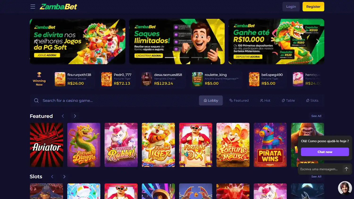Zamba.bet Casino screenshot 1