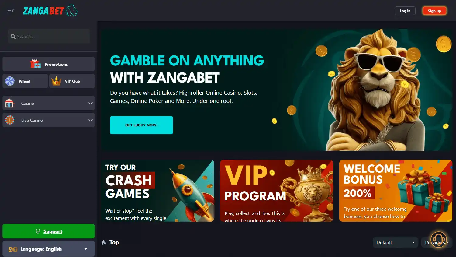 Zangabet Casino screenshot 1