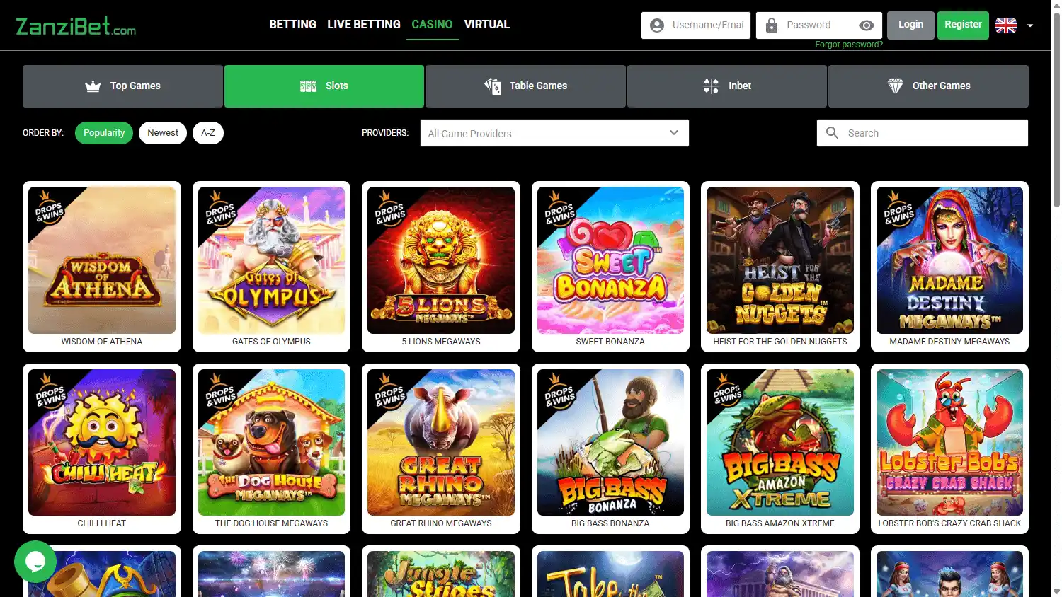 Zanzibet Casino screenshot 2