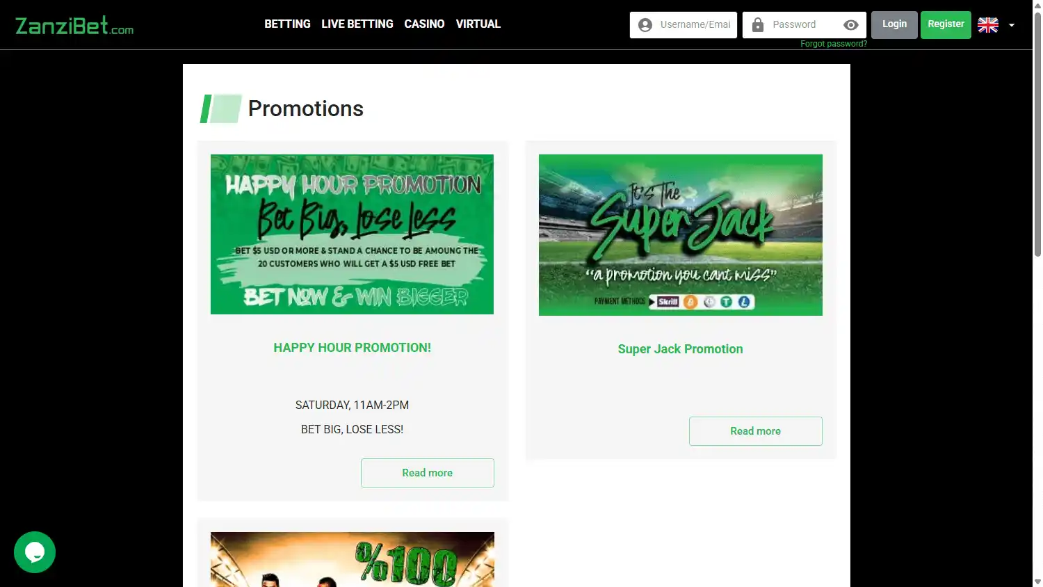 Zanzibet Casino screenshot 3