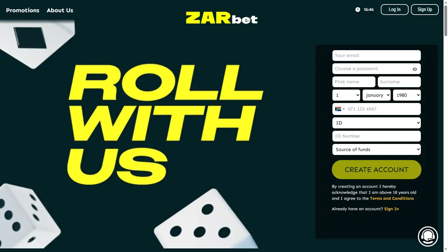 ZARbet Casino screenshot 1