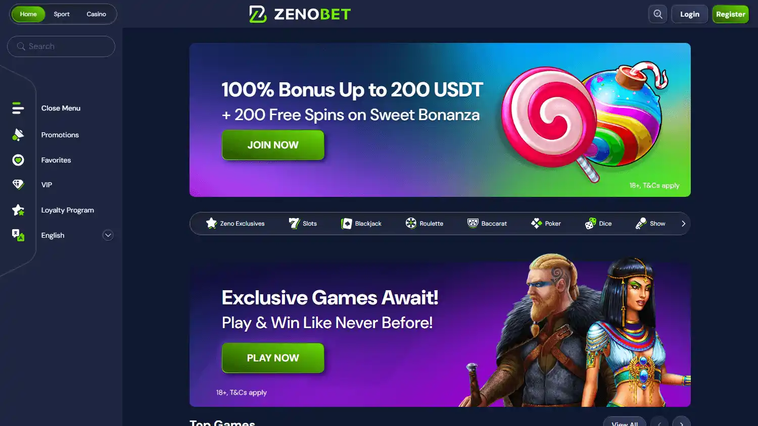 Zenobet Casino screenshot 1