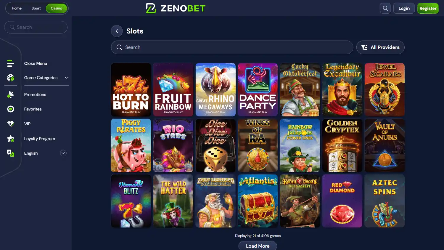 Zenobet Casino screenshot 2