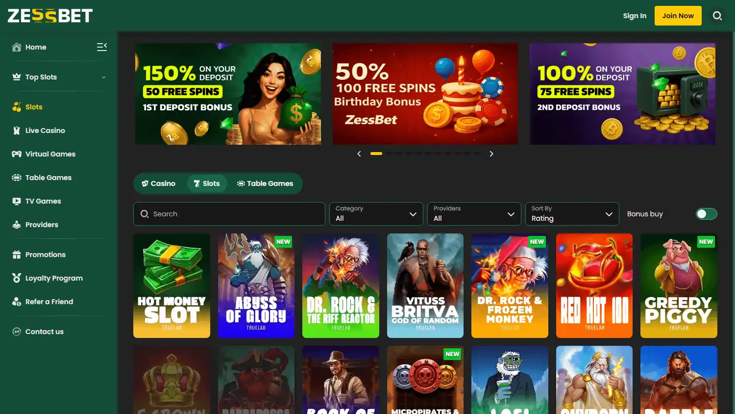 Zessbet Casino screenshot 2