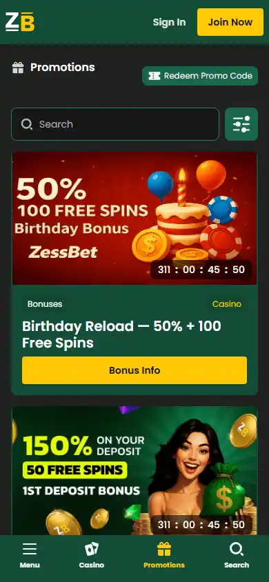 Zessbet Casino screenshot 6