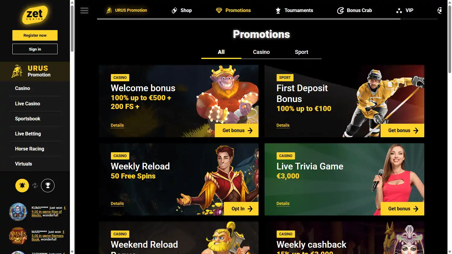 ZetCasino screenshot 4