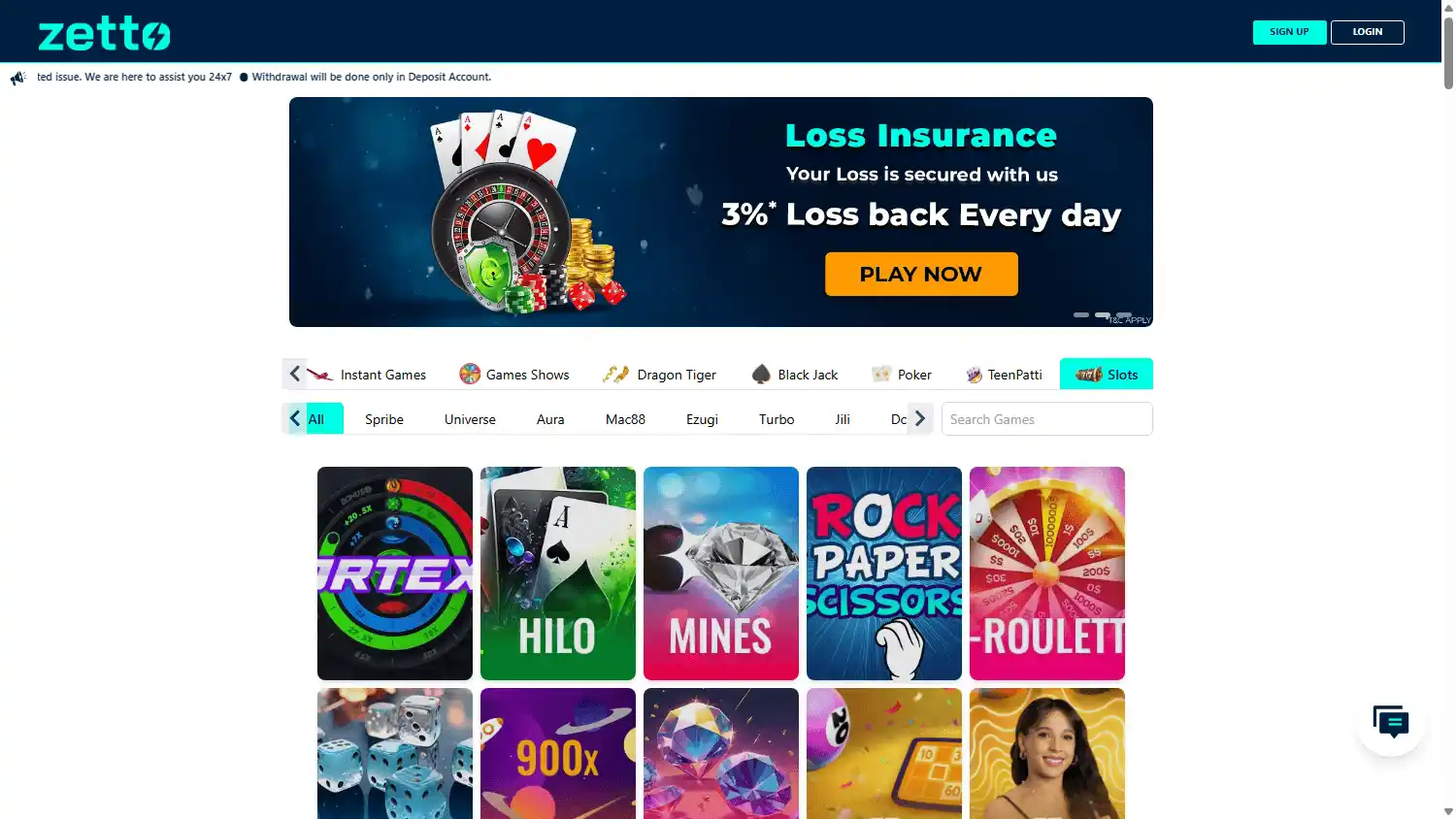 Zetto Casino screenshot 2