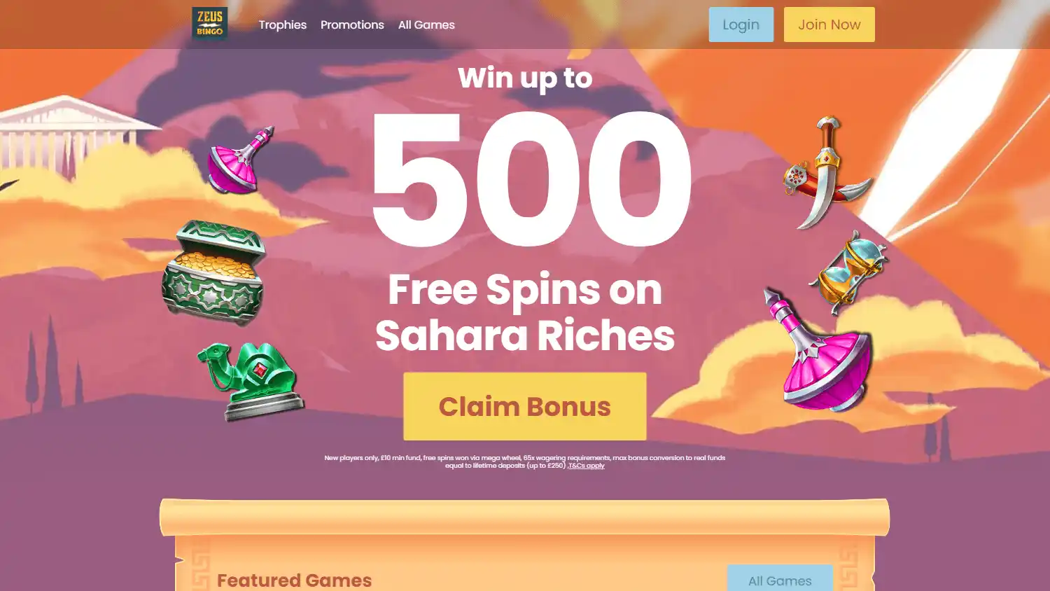 Zeus Bingo Casino IE screenshot 2