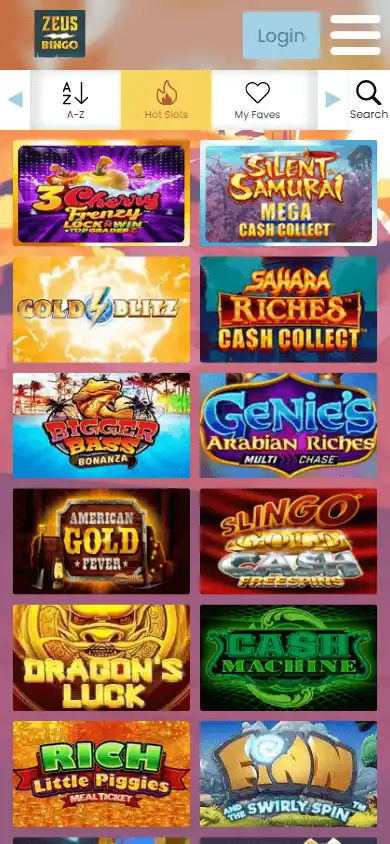 Zeus Bingo Casino IE screenshot 6