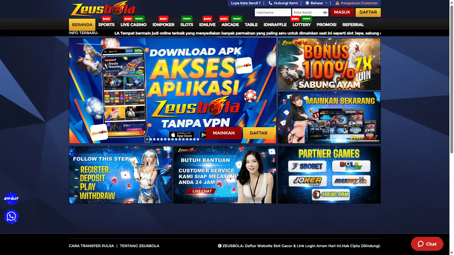 Zeusbola Casino screenshot 1