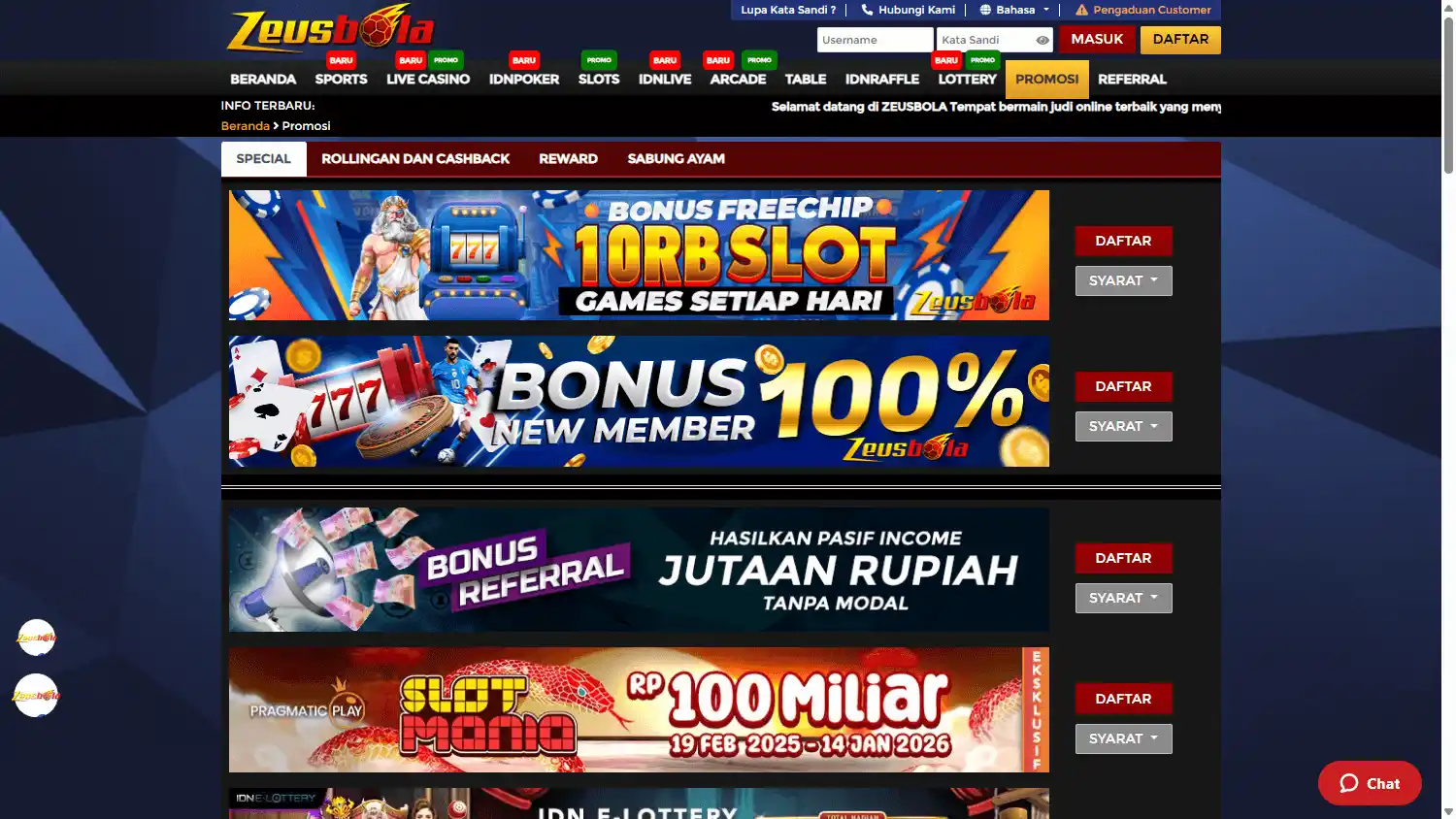 Zeusbola Casino screenshot 3