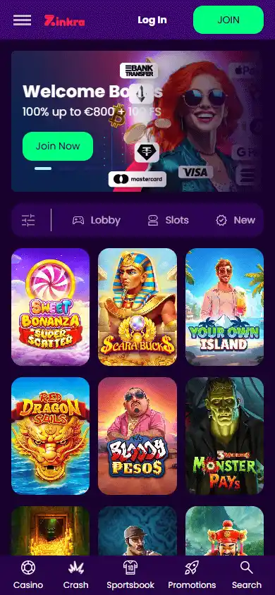 Zinkra Casino screenshot 5