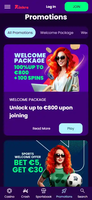 Zinkra Casino screenshot 6