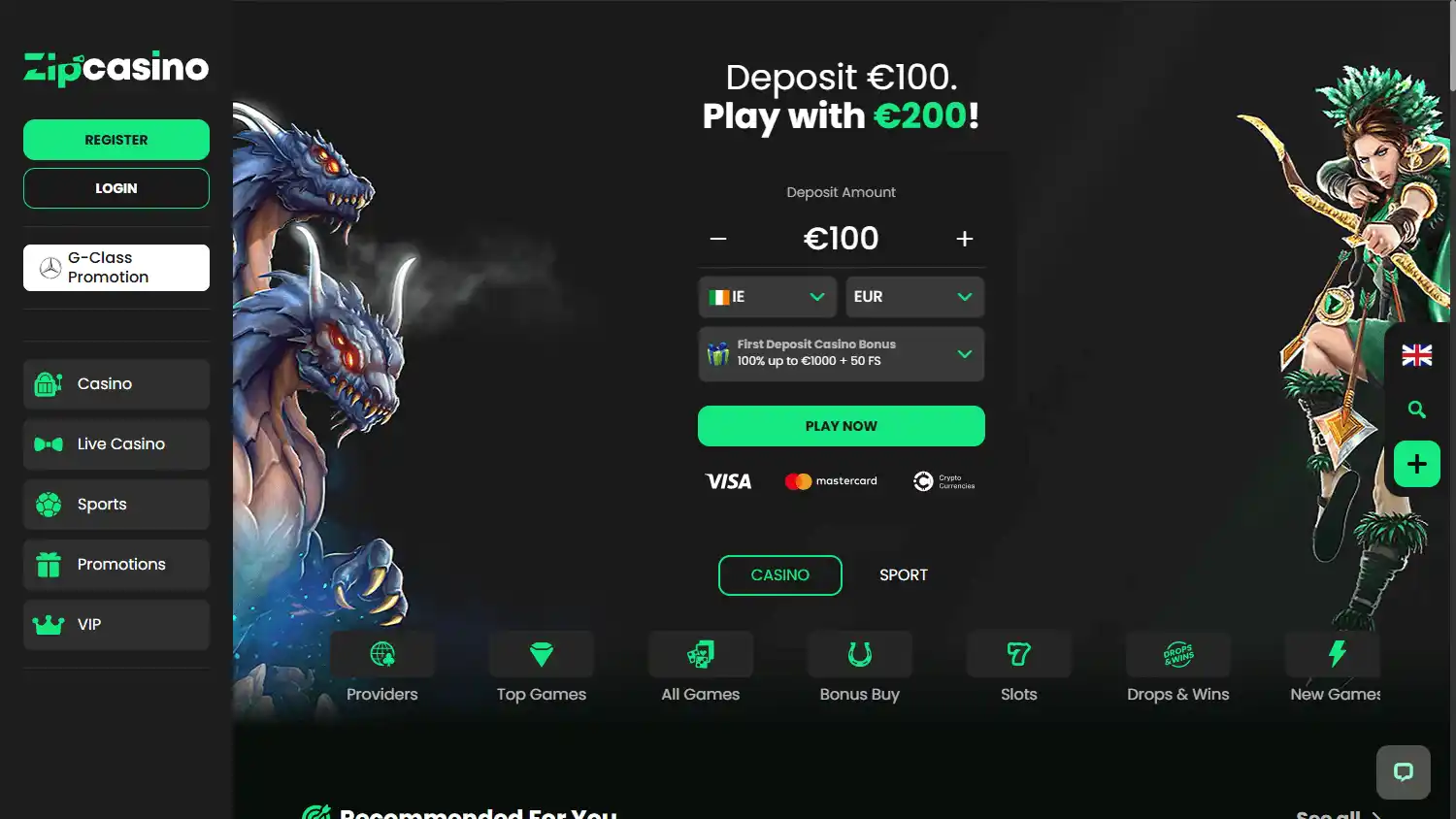 Zip Casino screenshot 1